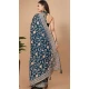 Party Wear Soft Rangoli Silk Embroidered Teal Color Designer Saree - 8378182071