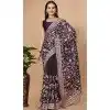 Party Wear Soft Rangoli Silk Embroidered Purple Color Designer Saree - 8378182074