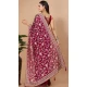 Party Wear Soft Rangoli Silk Embroidered Maroon Color Designer Saree - 8378182075
