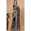 Party Wear Soft Rangoli Silk Embroidered Black Color Designer Saree - 8378182076