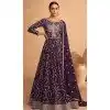 Beautiful Purple Georgette Embroidery Work Designer Salwar Suit - 8389182127