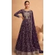 Beautiful Purple Georgette Embroidery Work Designer Salwar Suit - 8389182127