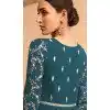 Exotic Teal Blue Georgette Embroidery Work Designer Salwar Suit - 8389182129