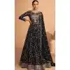 Elegant Black Georgette Embroidery Work Designer Salwar Suit - 8389182130