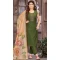 Soft Silk With Resham Work Readymade Mehendi Green Color Salwar Suit - 8413182275