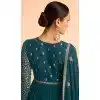 Georgette Embroidery Work Anarkali Style Salwar Suit In Teal Blue - 8415182281