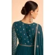 Georgette Embroidery Work Anarkali Style Salwar Suit In Teal Blue - 8415182281