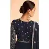 Georgette Embroidery Work Anarkali Style Salwar Suit In Navy Blue - 8415182282