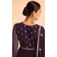 Georgette Embroidery Work Anarkali Style Salwar Suit In Purple - 8415182283