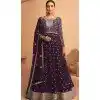 Georgette Embroidery Work Anarkali Style Salwar Suit In Purple - 8415182283
