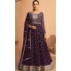 Georgette Embroidery Work Anarkali Style Salwar Suit In Purple - 8415182283