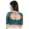 Fire Blue Brocade Woven Work Readymade Saree Blouse - 8451182538