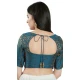 Fire Blue Brocade Woven Work Readymade Saree Blouse - 8451182538