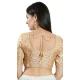 Light Gold Brocade Woven Work Readymade Saree Blouse - 8451182541