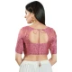 Light Pink Brocade Woven Work Readymade Saree Blouse - 8451182542