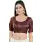Wine Brocade Woven Work Readymade Saree Blouse - 8451182553
