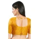 Yellow Brocade Woven Work Readymade Saree Blouse - 8451182554