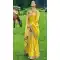 Banarasi Silk Resham And Sequins Work Designer Yellow Indian Saree - 8468182645
