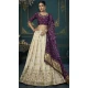 Cream Dola Silk Weaving Work Wedding Wear Plus Size Lehenga Choli - 8479182699