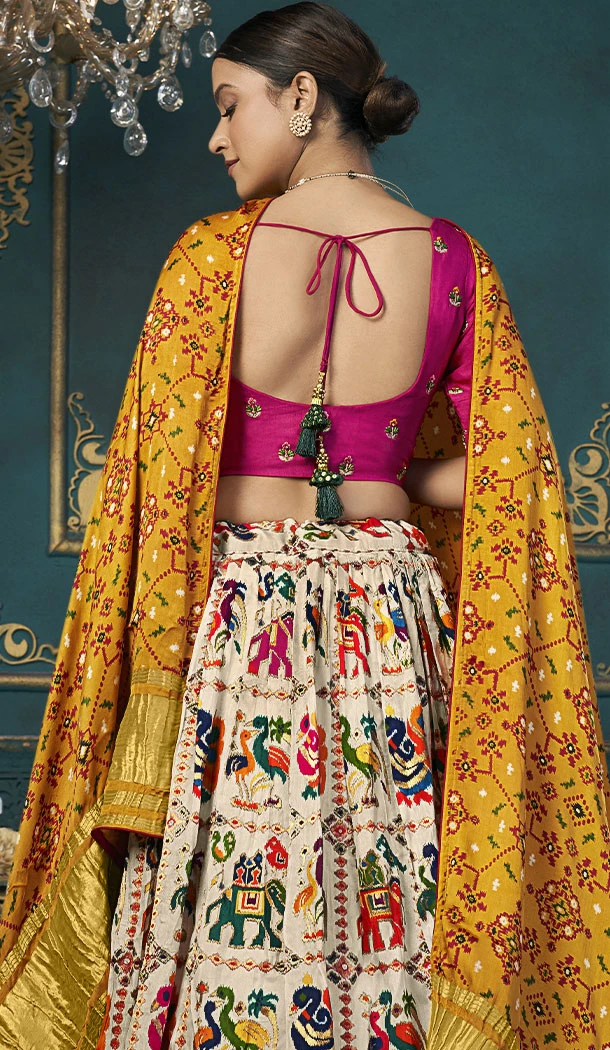 Multi Color Dola Silk Weaving Work Wedding Wear Plus Size Lehenga Choli - 8479182703