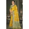 Tissue Silk Weaving Butti Work Indian Saree In Mustard - 8480182707