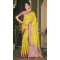 Tissue Silk Weaving Butti Work Indian Saree In Yellow - 8480182709