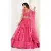 Butterfly Net Embroidery Work Plus Size Lehenga Choli In Pink - 8489182749