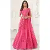 Butterfly Net Embroidery Work Plus Size Lehenga Choli In Pink - 8489182749