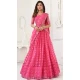 Butterfly Net Embroidery Work Plus Size Lehenga Choli In Pink - 8489182749