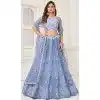 Butterfly Net Embroidery Work Plus Size Lehenga Choli In Blue - 8489182751