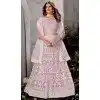 Embroidery Work Net Lavender Color Plus Size Lehenga Choli - 8490182754