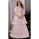 Embroidery Work Net Lavender Color Plus Size Lehenga Choli - 8490182754