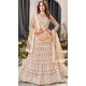 Embroidery Work Net Beige Color Plus Size Lehenga Choli - 8490182755