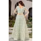 Embroidery Work Net Pista Green Color Plus Size Lehenga Choli - 8490182756