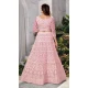 Embroidery Work Net Pink Color Plus Size Lehenga Choli - 8490182757
