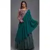 Green Viscose With Embroidery Work Party Wear Lehenga Choli - 8496182793