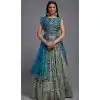 Viscose Rama Blue Sequence Embroidery Work Lehenga Choli - 8497182796
