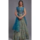 Viscose Rama Blue Sequence Embroidery Work Lehenga Choli - 8497182796