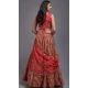 Red Viscose Blend Sequence Embroidery Work Plus Size Lehenga Choli - 8498182797
