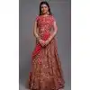 Red Viscose Blend Sequence Embroidery Work Plus Size Lehenga Choli - 8498182797