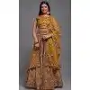 Mustard Viscose Blend Sequence Embroidery Work Plus Size Lehenga Choli - 8498182798