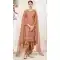 Net Embroidery Work Peach Brown Color Punjabi Patiala Salwar Suit - 8503182819