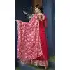 Faux Georgette Sequins Work Red Readymade Gown With Dupatta - 8506182828