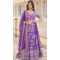 Purple Color Embroidery Sequence Work Jacquard Lehenga Choli - 8514182858