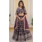 Wine Color Embroidery Sequence Work Jacquard Lehenga Choli - 8514182859