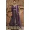 Purple Viscose Silk Embroidery Plus Size Anarkali Salwar Kameez - 8521182887
