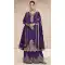 Premium Silk Embroidered Purple Pakistani Style Palazzo Suit - 8525182900