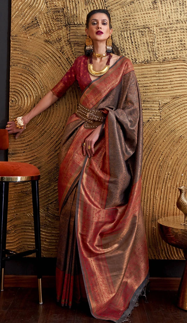 Handloom Silk Weaving Work Traditional Indian Saree In Multi Color - 8533182929