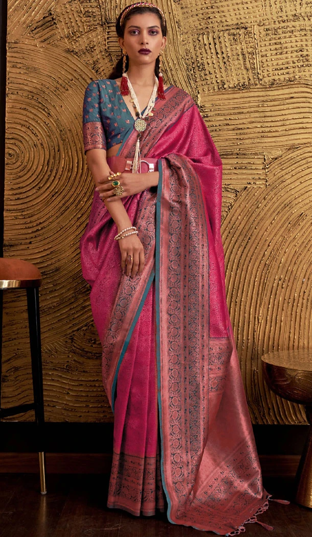 Pink Color Handloom Silk Weaving Work Traditional Indian Saree - 8533182931 Pink Color Handloom Silk Weaving Work Traditional Indian Saree - 8533182931