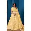 Net Yellow Color Embroidery Work Indian Plus Size Lehenga Choli -8535182936